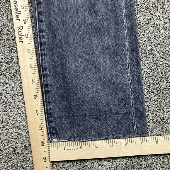 Mother Jeans Womens 26 The Scrapper Cuff Ankle Fray Distressed Black Fade USA - Picture 8 of 13